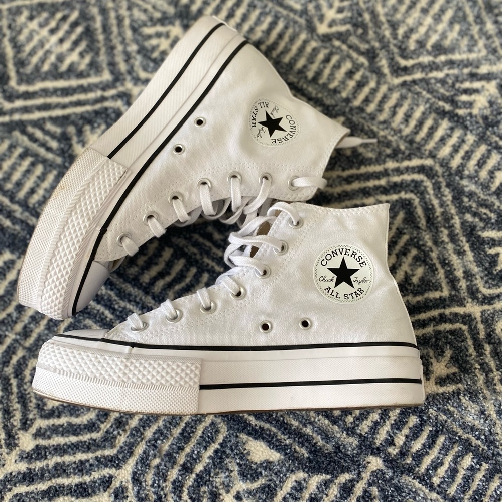 White platform converse size 7.5